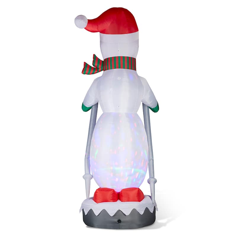 Glitzhome 20FT Giant DISCO Lighted Inflatable Skiing Snowman