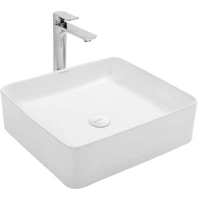 Swiss Madison Concorde 14-1/2" Square Ceramic Vessel Bathroom Sink