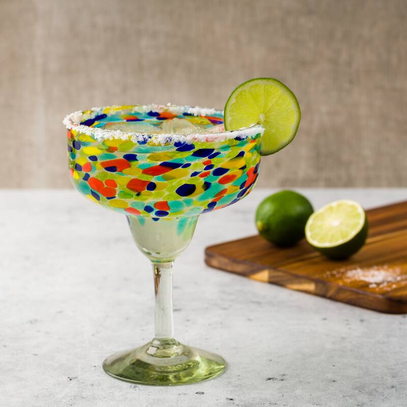 10 Strawberry Street Carnival Handblown Mexican Glass, Sets of 6