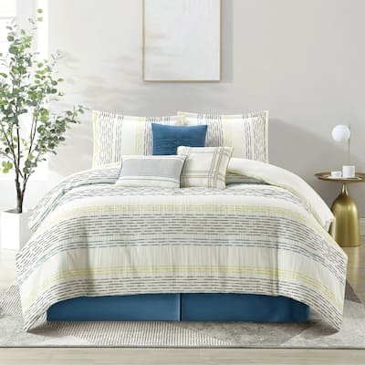 Nanshing Kallia 7 Piece Modern Striped Comforter Set