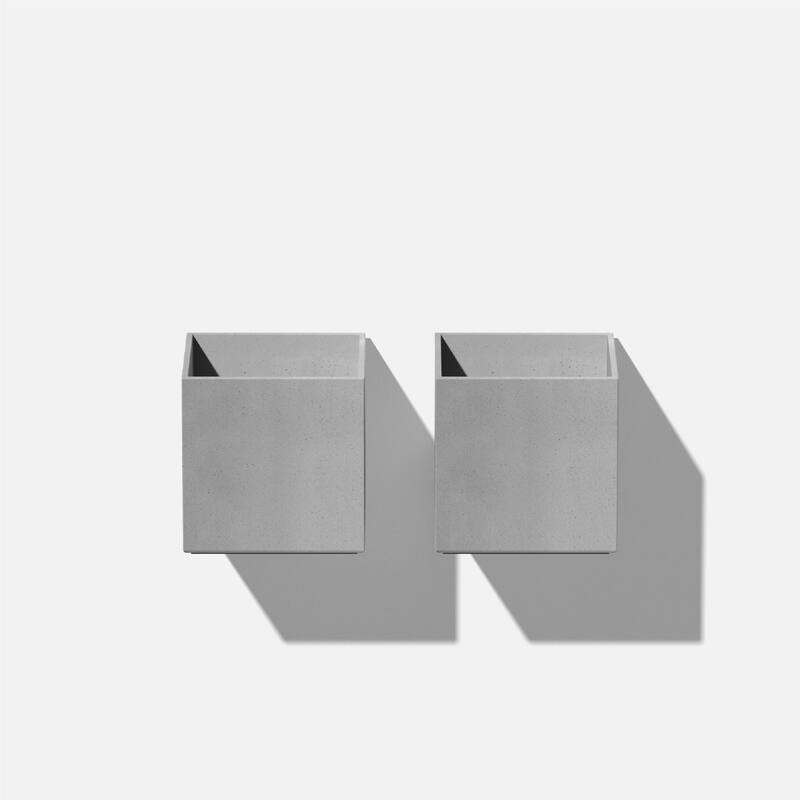 Geo Series Hanging Cube Plastic Planter - 5 inch - 2 Pack - Grey