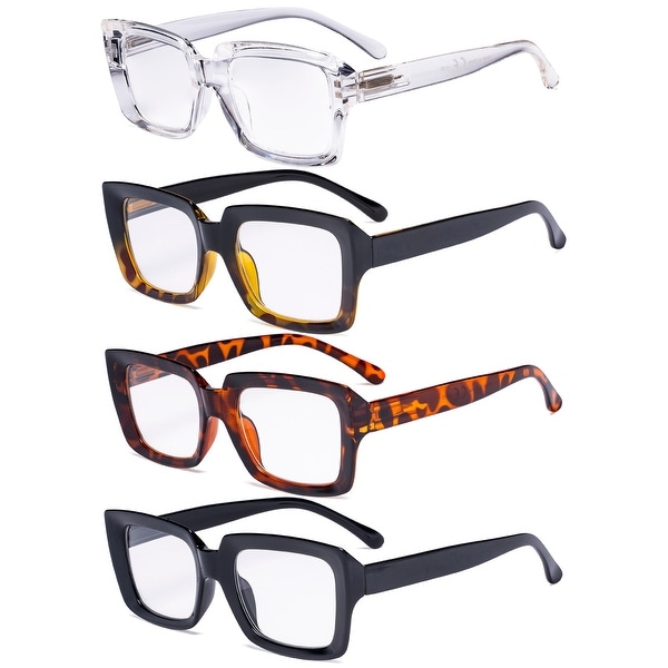 Eyekepper 4 Pack Ladies Reading Glasses Square Reader Eyeglasses. Opens flyout.