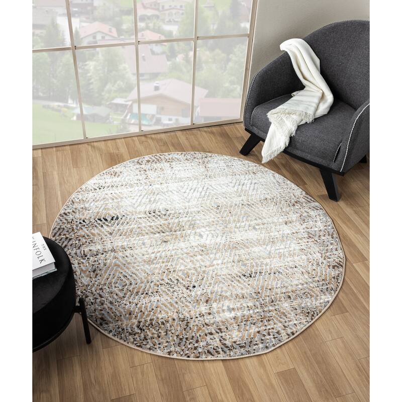 Kimberly Collection Brown Abstract Area Rug