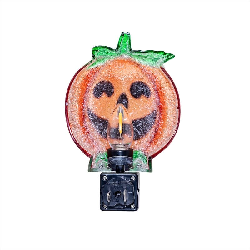 Novelty Lights LED Pumpkin Halloween Night Light with Swivel Plug