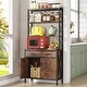 preview thumbnail 4 of 5, 4 Shelf Tall Bookshelf with Drawer and Cabinet, 68-inch Bookcase with Doors, Book Shelves Storage Cabinet Display Rack