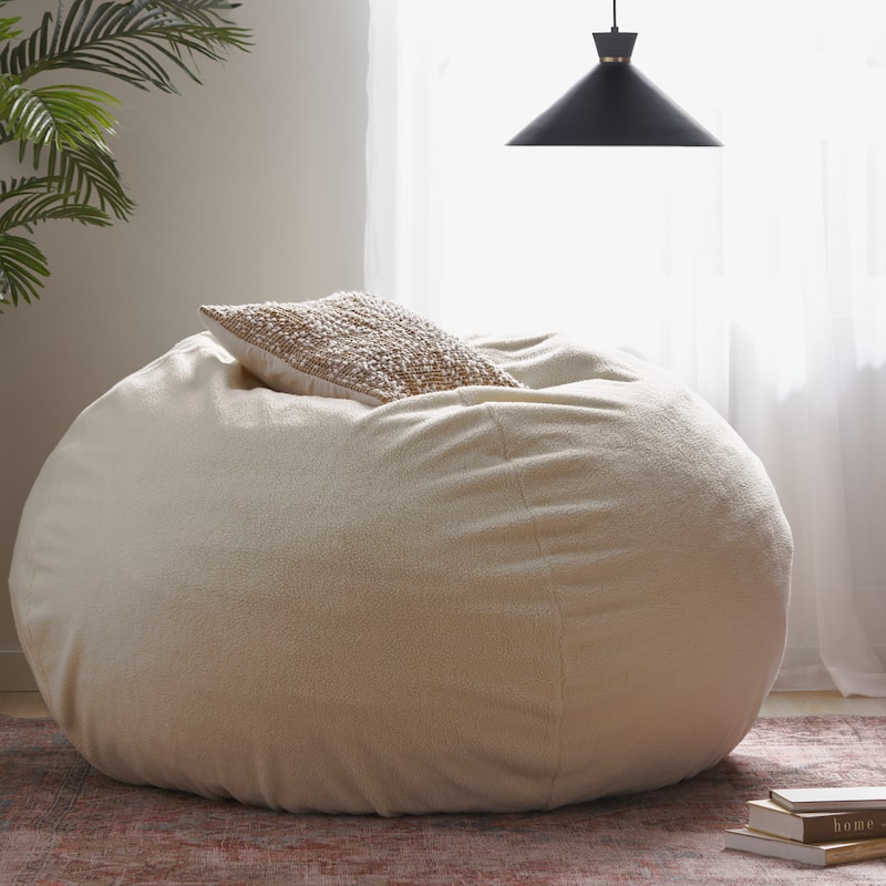 Newalla Modern Shearling 5-foot Bean Bag by Christopher Knight Home