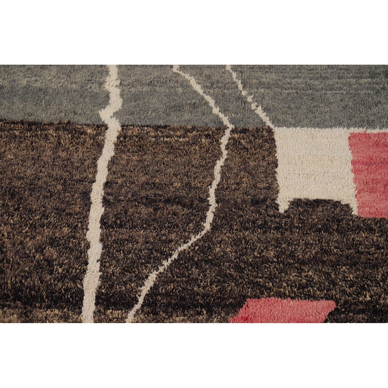 Plush Moroccan Oriental Area Rug Handmade Multi-Color Wool Carpet - 8'9" x 12'6"