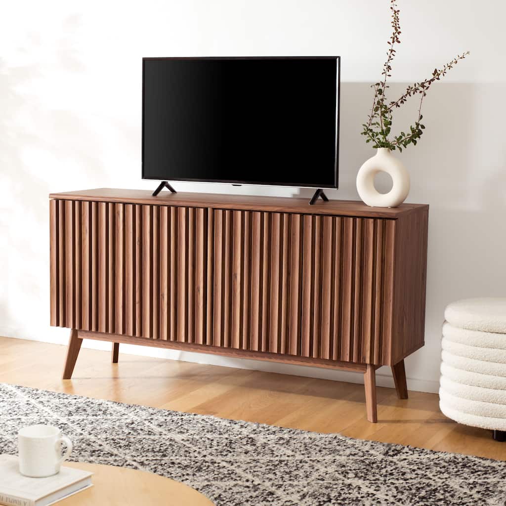SAFAVIEH Home Helena 62-inch 4 Door 4 Shelf Media Stand. - 62Wx18Dx32H