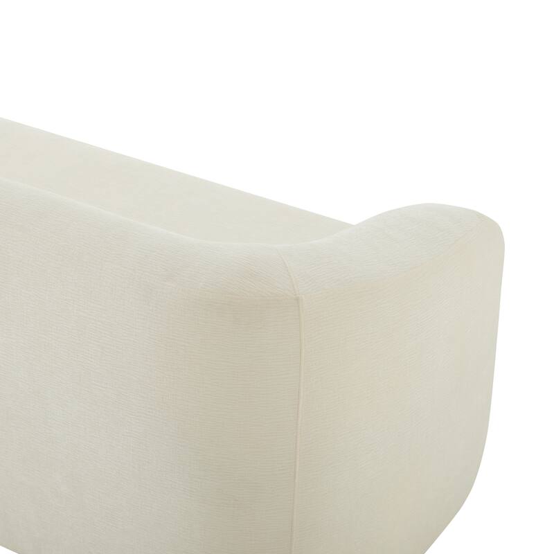 Boneless Couch Beige Upholstered Sofa with Pillows, 3-Seater Sofa Couch Settee Couch for Living Room