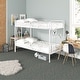 preview thumbnail 10 of 24, Metal Twin over Twin Bunk Bed with 2 Side Ladders, Sturdy Heavy-duty Metal Bedframe with Safety Guardrail, Noise Reduced Design White - Twin