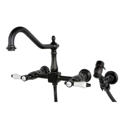 Kingston Brass Bel-Air 1.8 GPM Wall Mounted Bridge Kitchen Faucet -