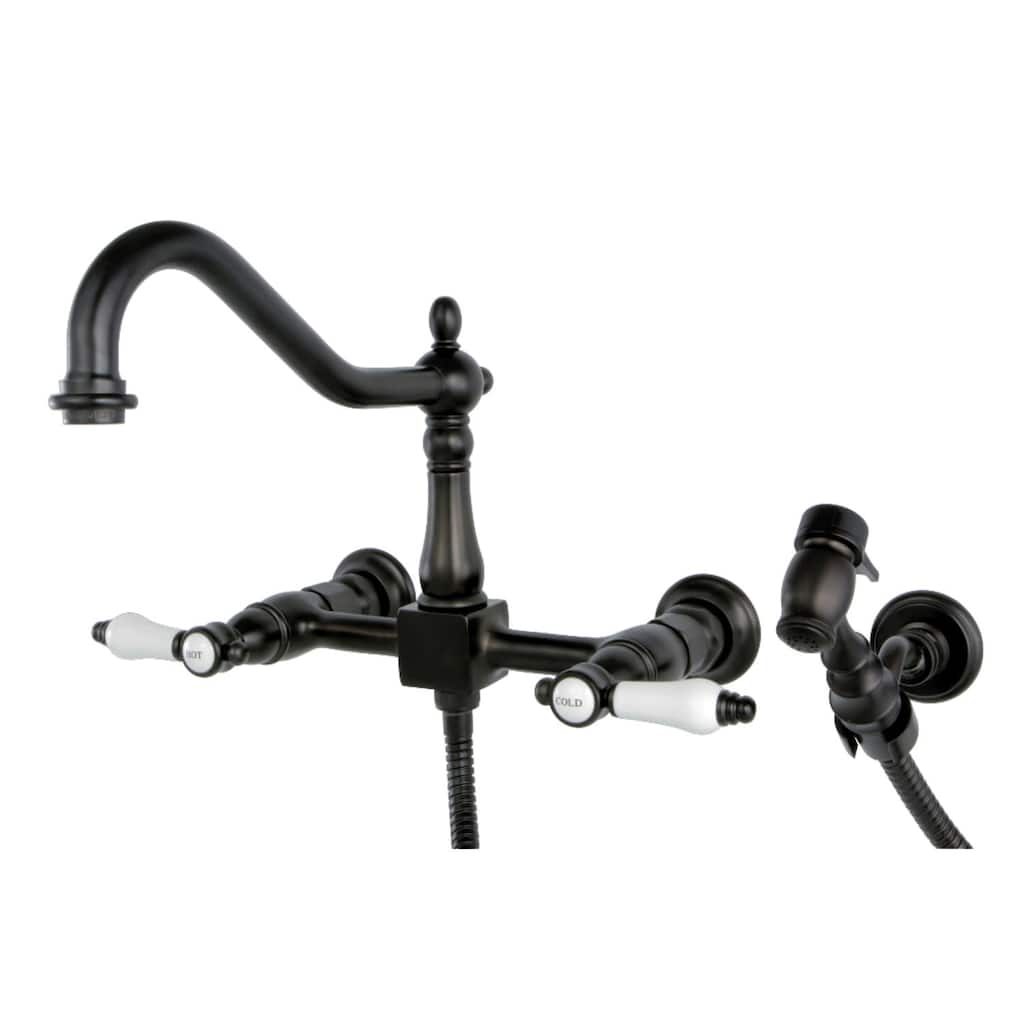 Kingston Brass Bel-Air 1.8 GPM Wall Mounted Bridge Kitchen Faucet -