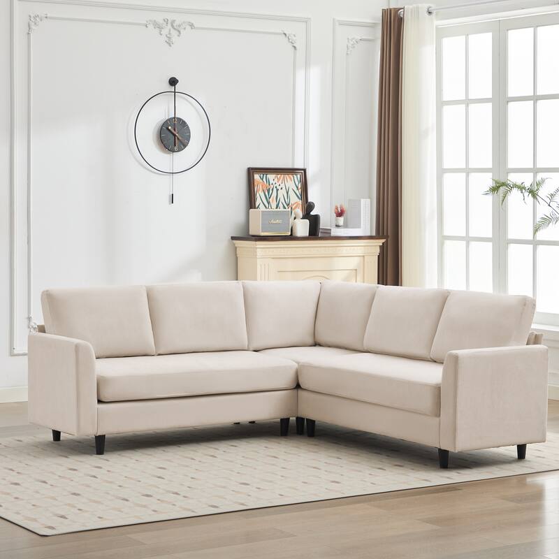 Snow Velvet Sectional Sofa