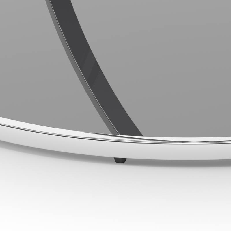 Modern 2 Tiers Glass Coffee Table with Ring-Shaped Metal Frames