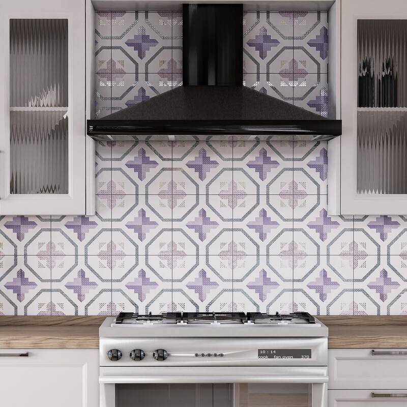 Merola Tile Prisma Lavender 9-3/4" x 9-3/4" Porcelain Floor and Wall Tile