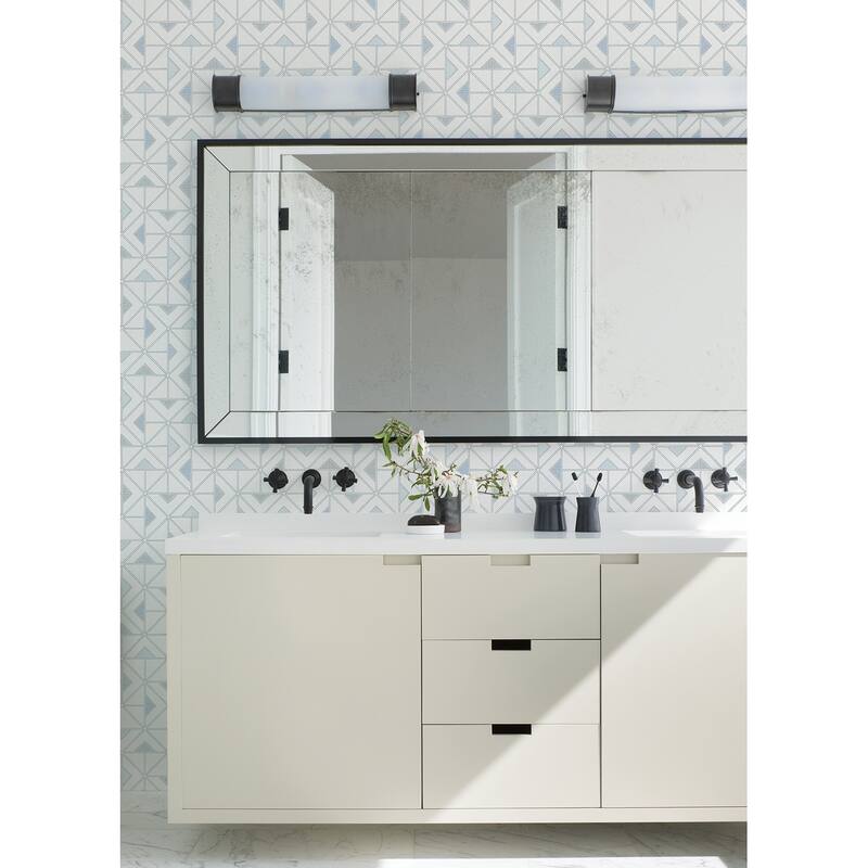 A-Street Prints Jekyl Blue Triangles Wallpaper