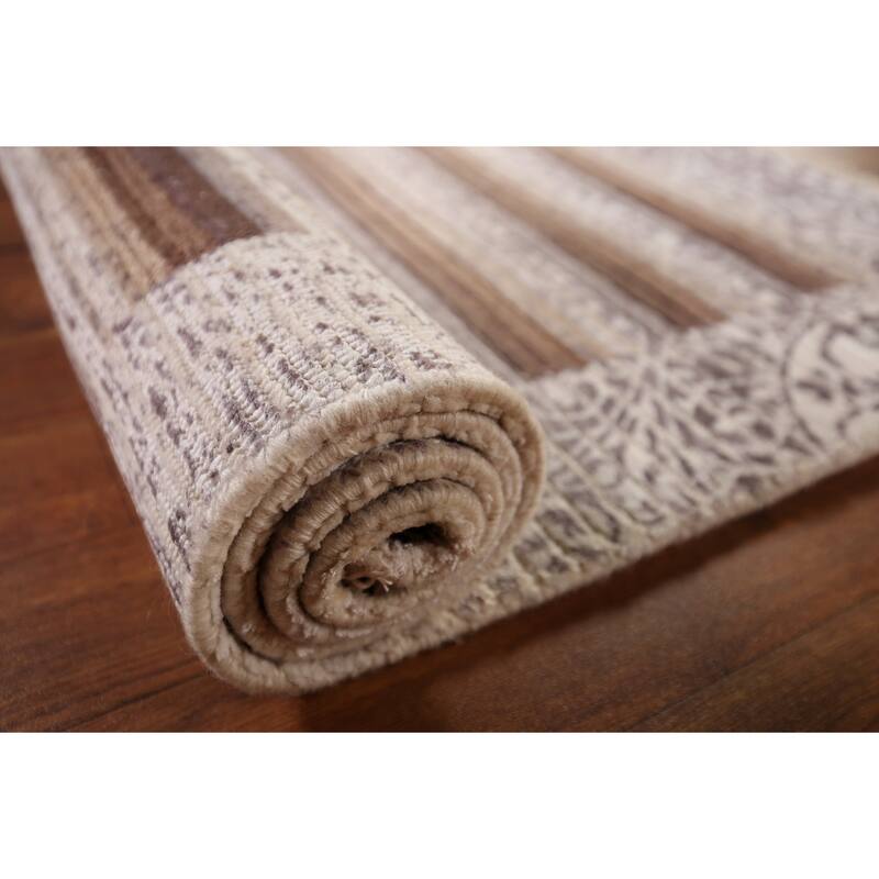 Striped / Abstract Oriental Accent Rug Handmade Wool Carpet - 2'8" x 5'0"