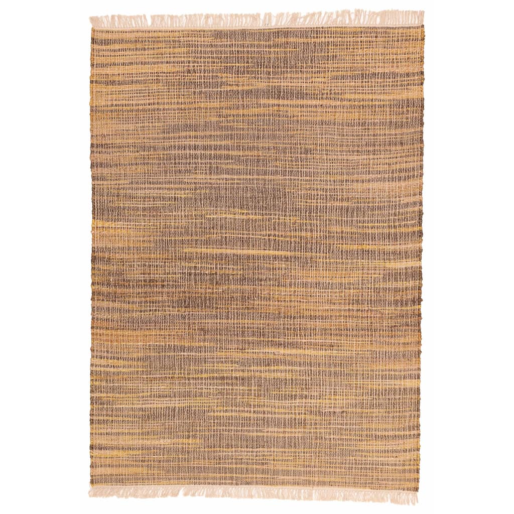 ECARPETGALLERY Flat-Weave Palas Denizli Tan Jute Kilim - 5'4 x 7'5