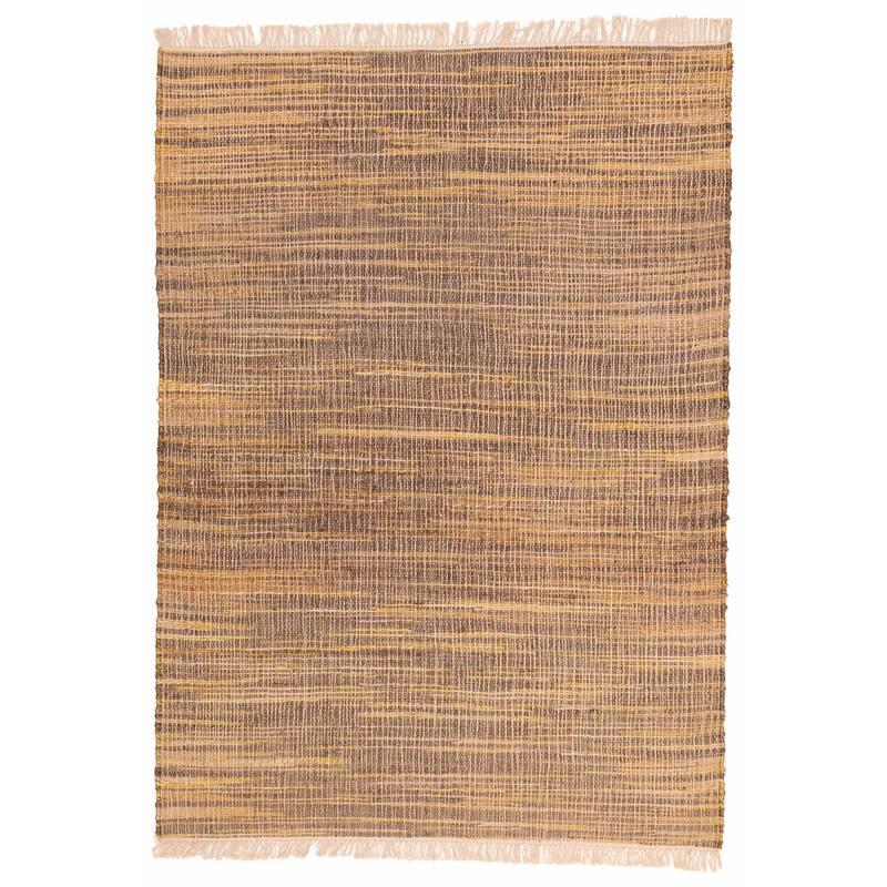 ECARPETGALLERY Flat-Weave Palas Denizli Tan Jute Kilim - 5'4 x 7'5