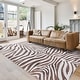 preview thumbnail 145 of 204, Gertmenian Crystal Print Washable Digital Printed Flat Pile Polyester Slip Resistant Area Rug Collection 3' 6" x 4' 6" - Zebra Brown