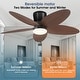 preview thumbnail 22 of 26, 42 Inches Flush Mount Ceiling Fan with Light and Palm Leaf ,3CCT Dimmable LED Integrated,for Indoor and Outdoor - 42 Inches