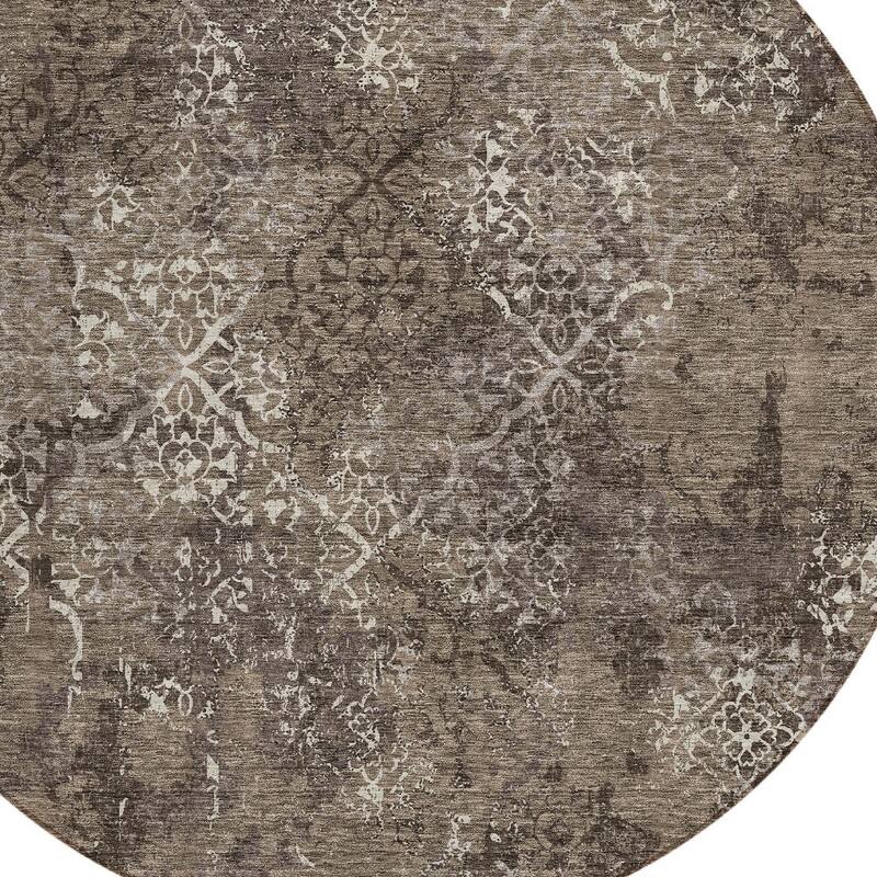 HomeRoots Floral Transitional Rectangle Outdoor Rug