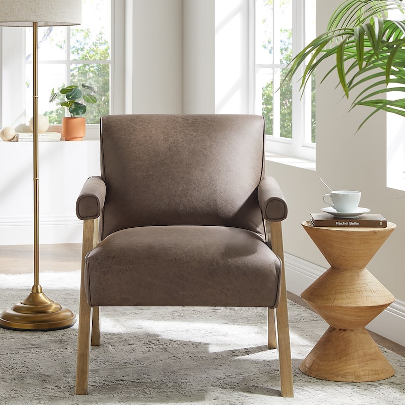 Nelson Modern Vegan Leather Arm Chair by Greyson Living