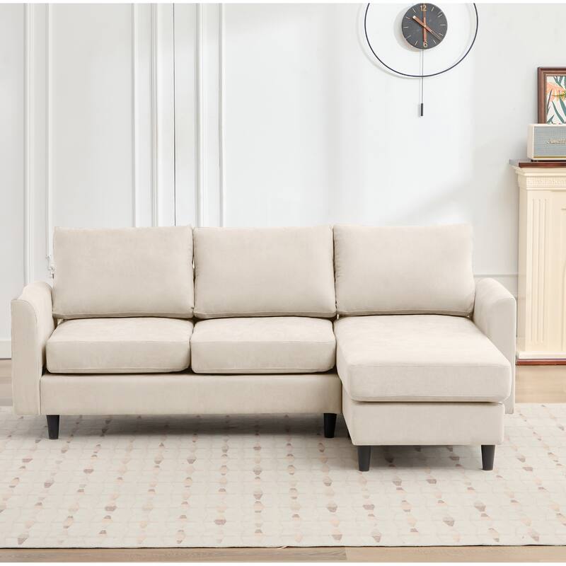 Snow Velvet Sectional Sofa