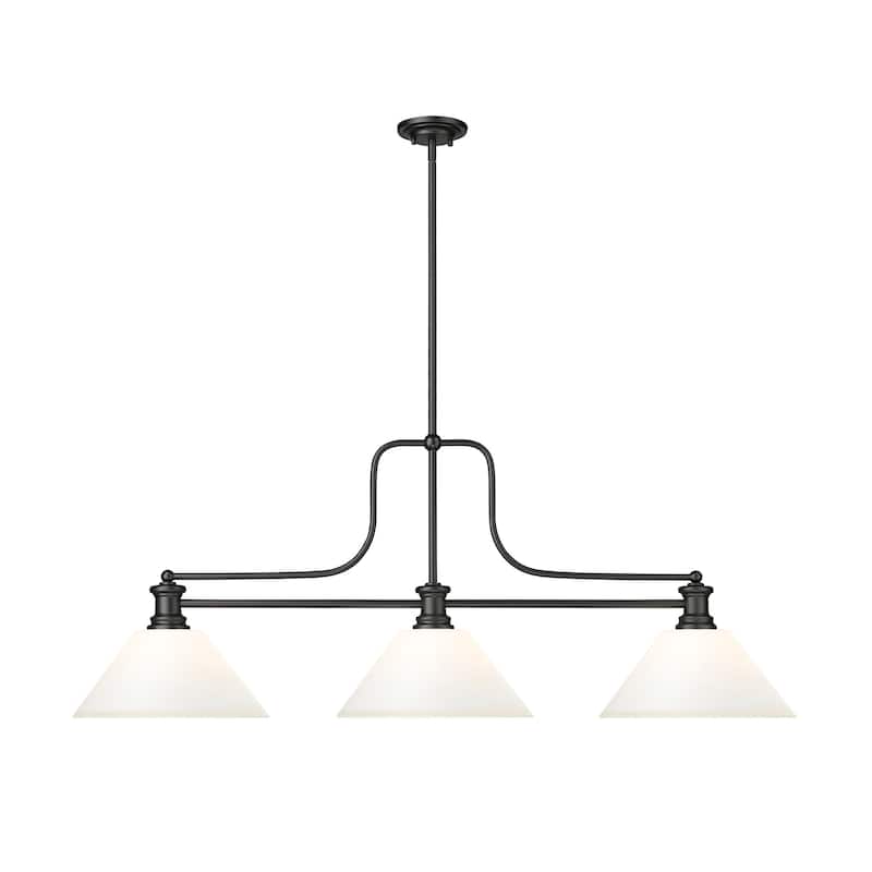 Z-Lite 725-3-AMO14 Melange 3 Light 52" Wide Linear Pendant with Shades