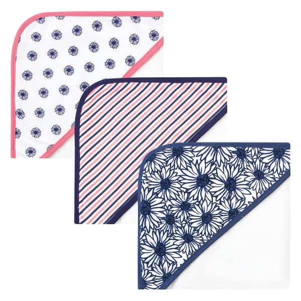 slide 1 of 1, Touched by Nature Infant Girl Organic Cotton Hooded Towels, Daisy - One Size One Size - Daisy