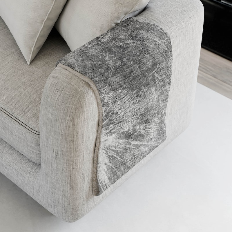 Premium Machine Washable Abstract Modern Sherpa Throw Blanket - Gray - 4'2" x 5'10"