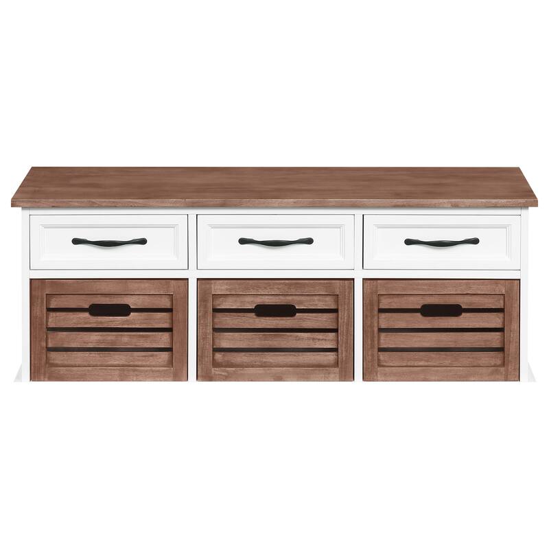 Alma Traditional 3-drawer Storage Bench White