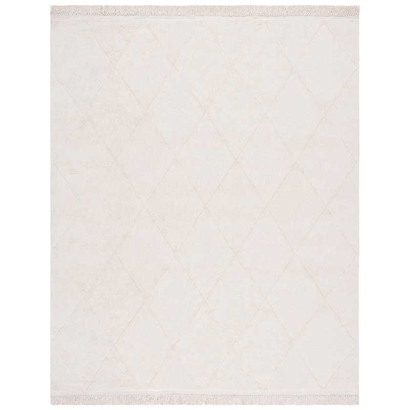 SAFAVIEH Hand-Woven Easy Care Bathilde Modern & Contemporary Cotton - 8' x 10' - Ivory - Rectangle