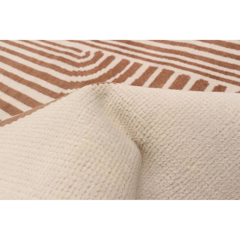 ECARPETGALLERY Hand-knotted Tangier Cream Wool Rug - 5'0 x 7'10