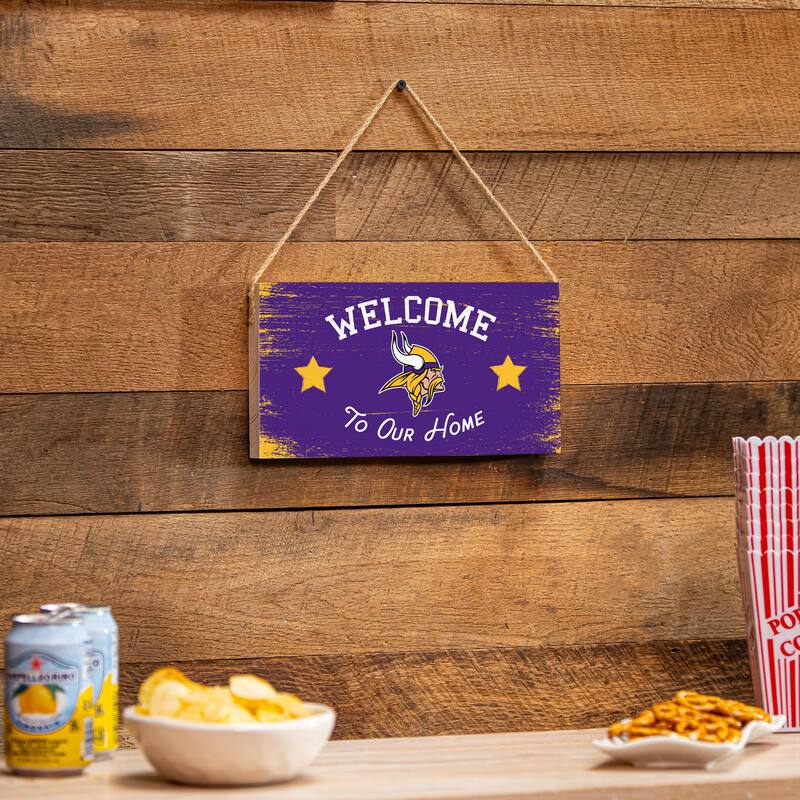 Minnesota Vikings Wooden Door Decor Wall Sign - Multi-Color - 6 x 11
