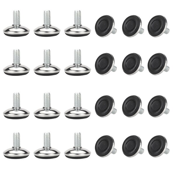M8 x 15 x 28mm Leveling Feet Adjustable Leveler Floor Protector for House Furniture Desk Table Leg 24pcs