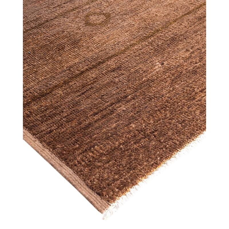 Modern One-of-a-Kind Handmade Area Rug - Beige, 6' 0" x 8' 10" - 6' 0" x 8' 10"