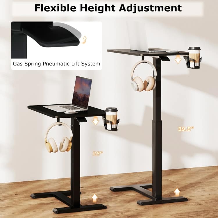Engineered Wood Mobile Standing Desk with Adjustable Height