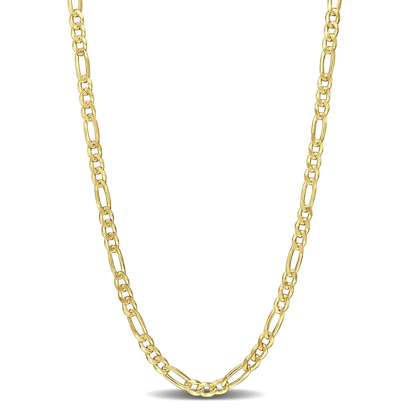 Miadora 18kt Yellow Gold Plated Sterling Silver Figaro Necklace