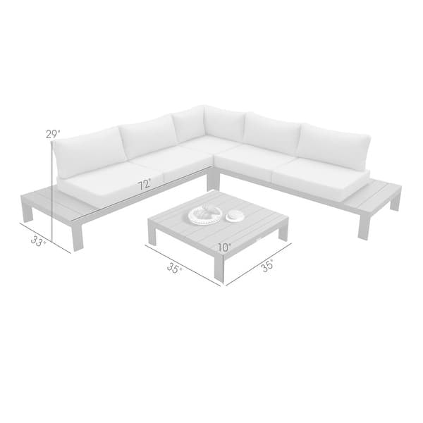 Razor Gray Aluminum Outdoor Modular Sectional Sofa with Cushions
