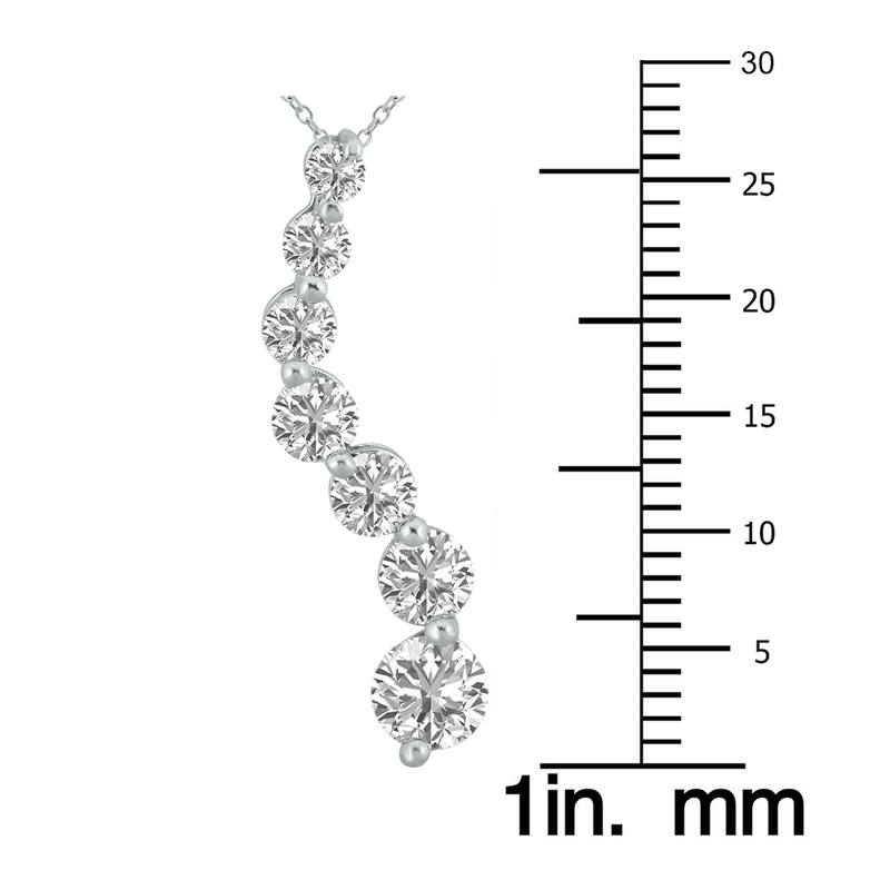 Marquee 1 CTW Lab Grown Diamond Journey Pendant in 14K White Gold