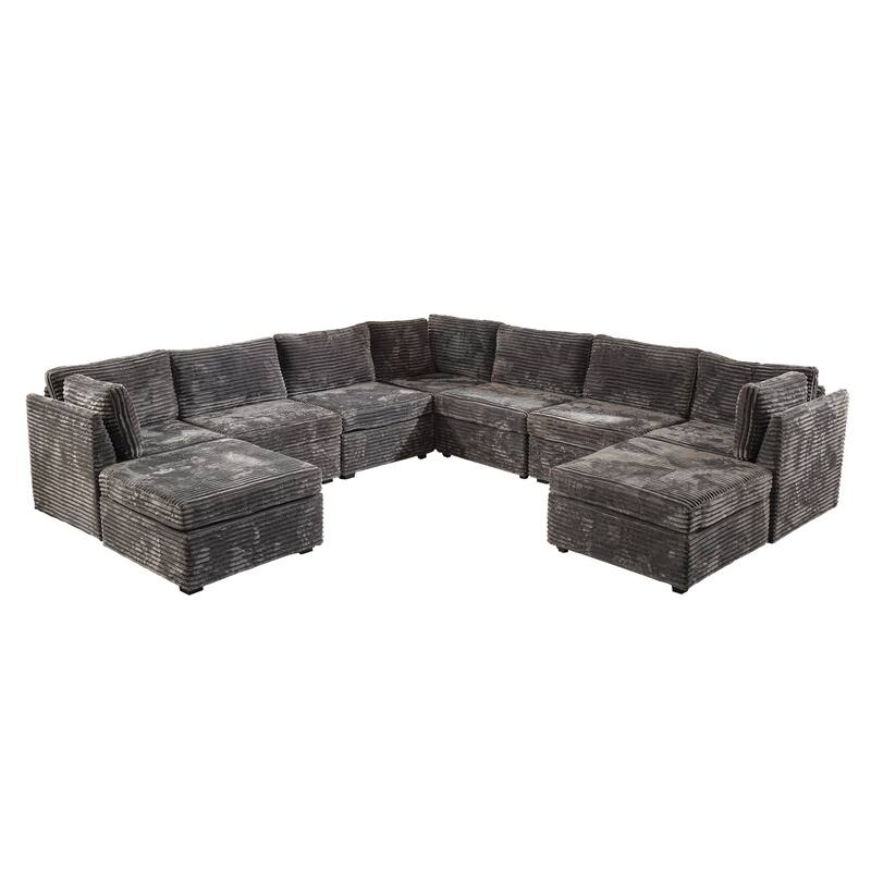 OVIOS Modern L-Shaped Fabric Sofa​