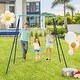 preview thumbnail 5 of 17, Adjustable Height Kids Swing Set with Stand and Ground Stakes for Backyard Fun - 72" x 55" x 67" (L x W x H)