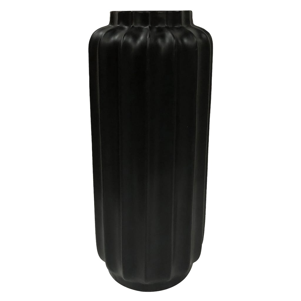 Bari Floor Vase- Medium - Matte Black Finish on Resin