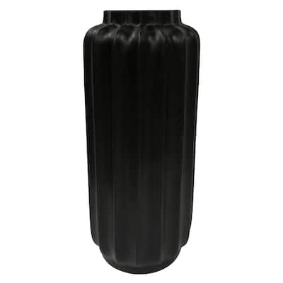 Bari Floor Vase- Medium - Matte Black Finish on Resin