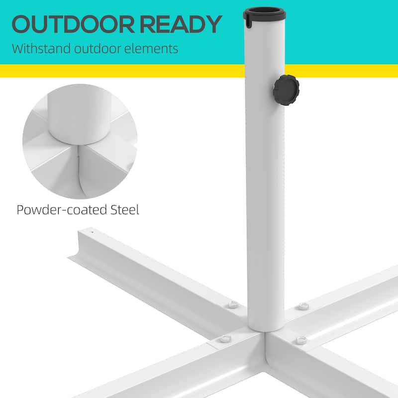 Outsunny Outdoor Universal Cross Brace Stand for Small Offset Umbrella and Market Umbrella, Cross Umbrella Base