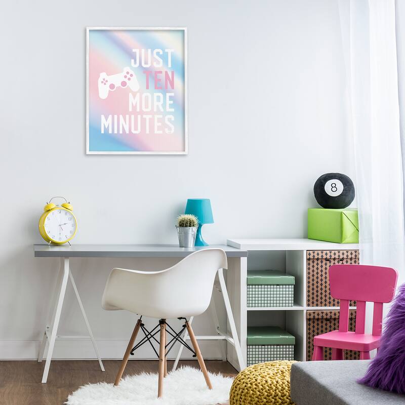 Stupell Pastel Ten More Minutes Gamer Framed Giclee Art Design By Lux + Me Designs