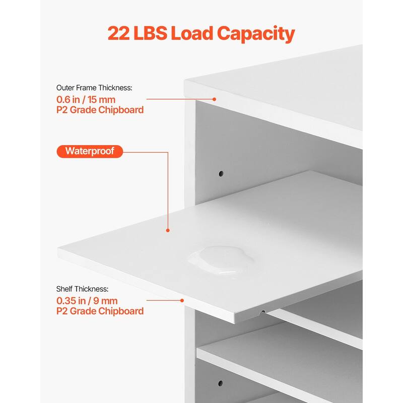 Office Mailbox Literature Organizers with 36 Compartments and Adjustable Shelves