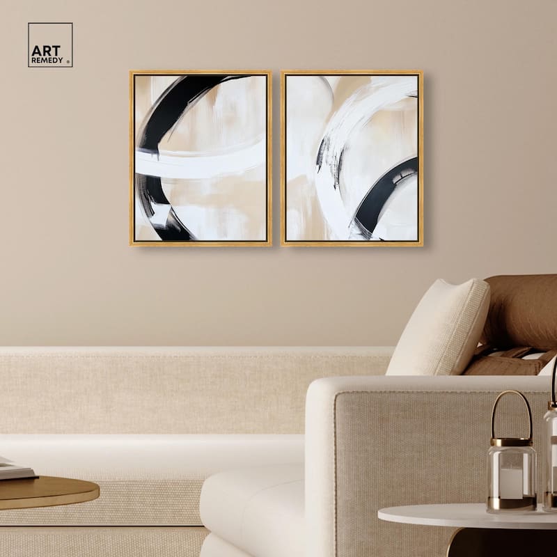 Neutral Interplay II Canvas Set of 2 by Art Remedy