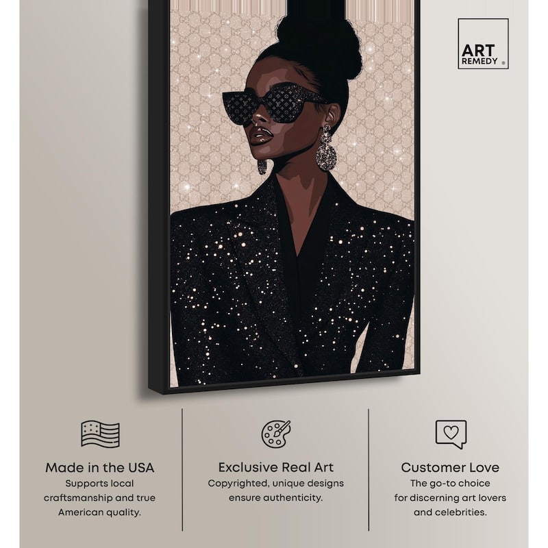 Elegant Woman Sparkle Canvas by Art Remedy